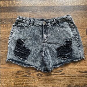 Ashley Stewart Black Jean Shorts